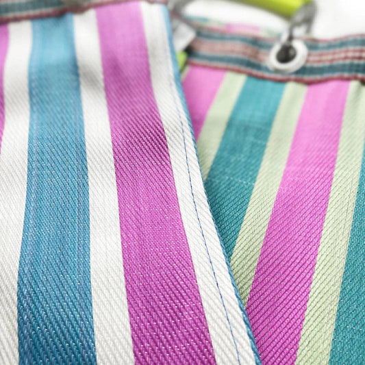 Striped Bag: Green & Pink