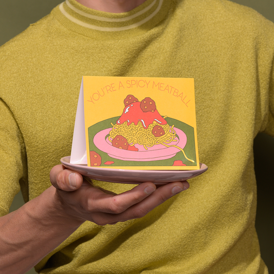 Spicy Meatball friendship greeting card