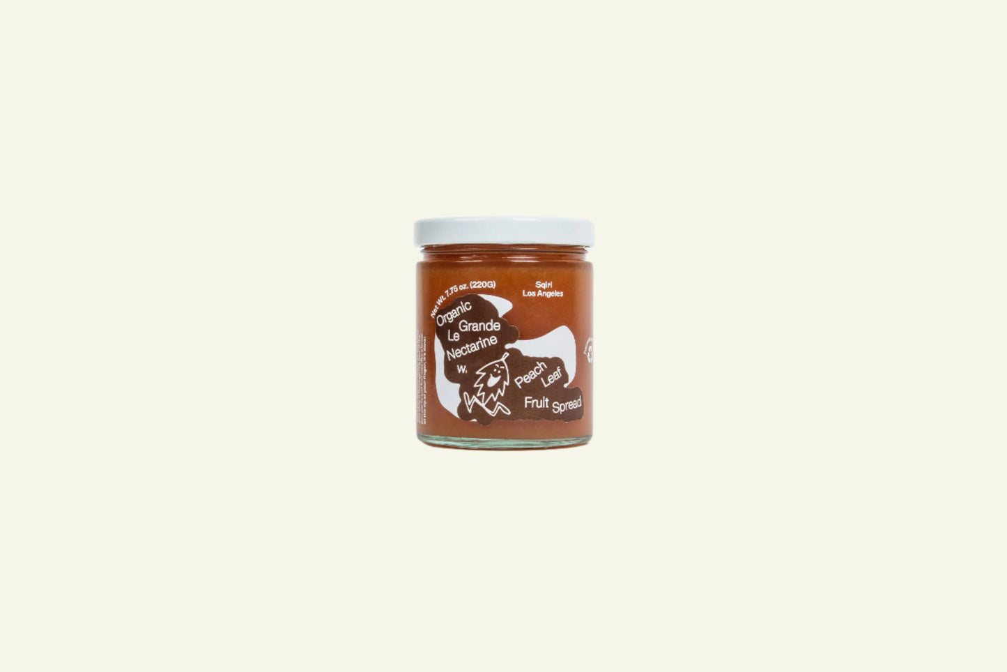 Jar of jam with a label on a white background