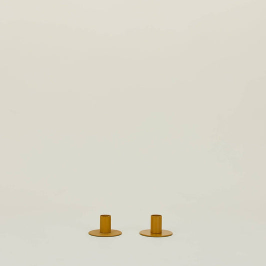 Essential Metal Candle Holder: Mustard