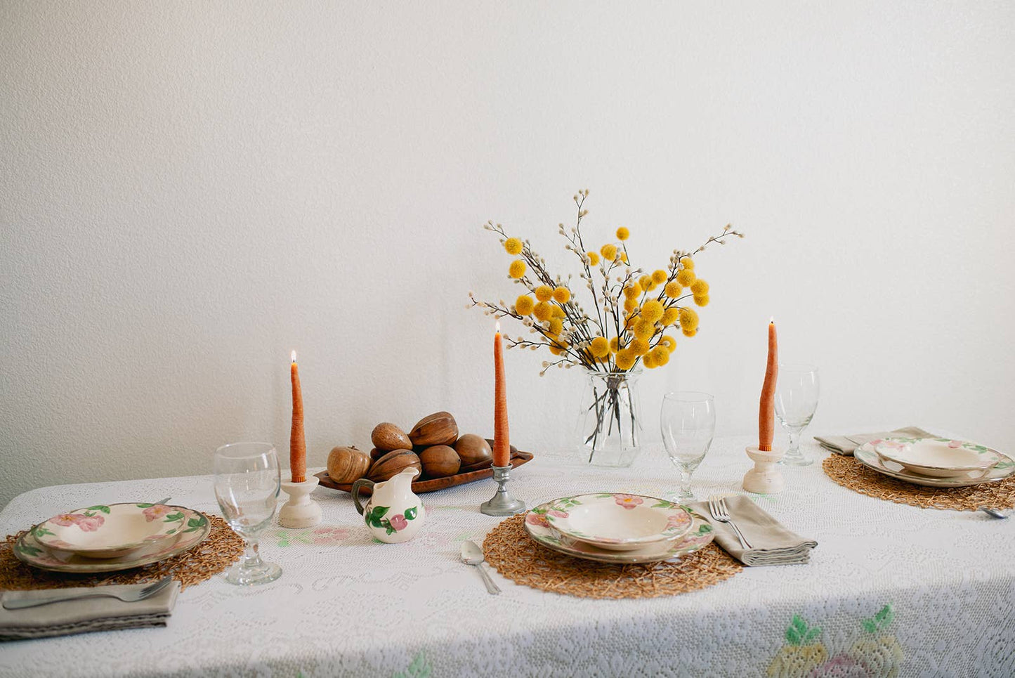 Carrot Beeswax Candles Taper Pair