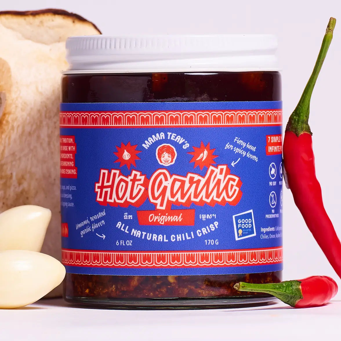 Mama Teav's Hot Garlic Chili Crisp - Original