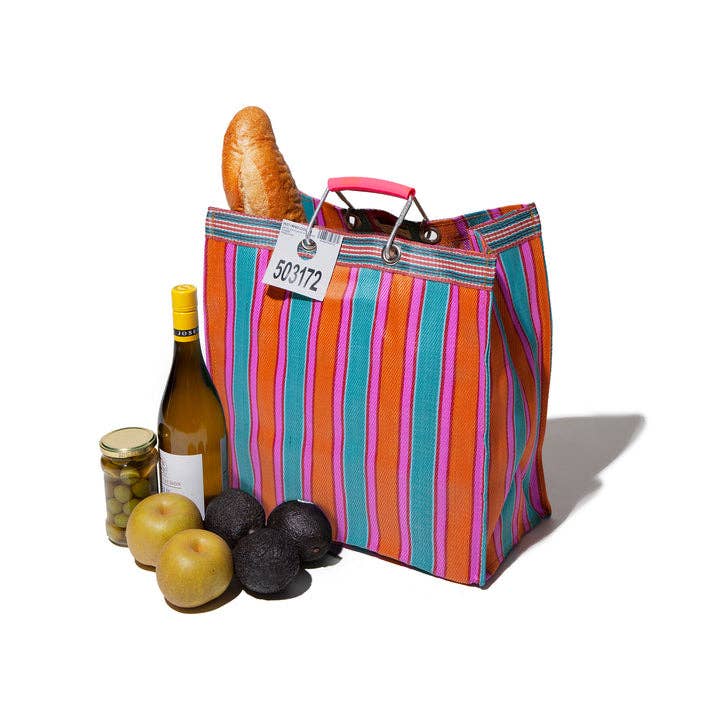 Striped Bag: Orange & Pink