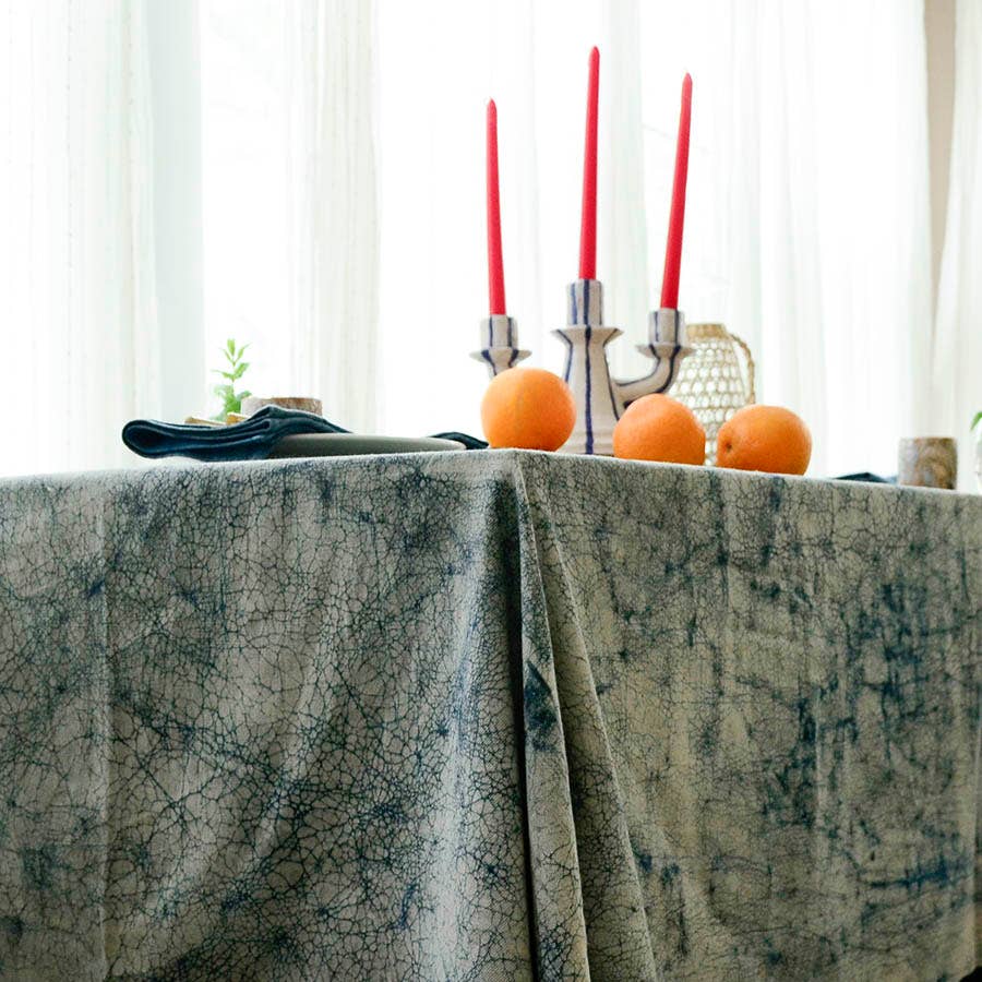 Organic Table Linens Naturally Hand Dyed Table Cloth | Paros: 56"x108"
