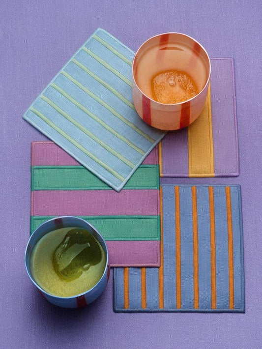 Stripe Party Cocktail Napkins - Set of 4