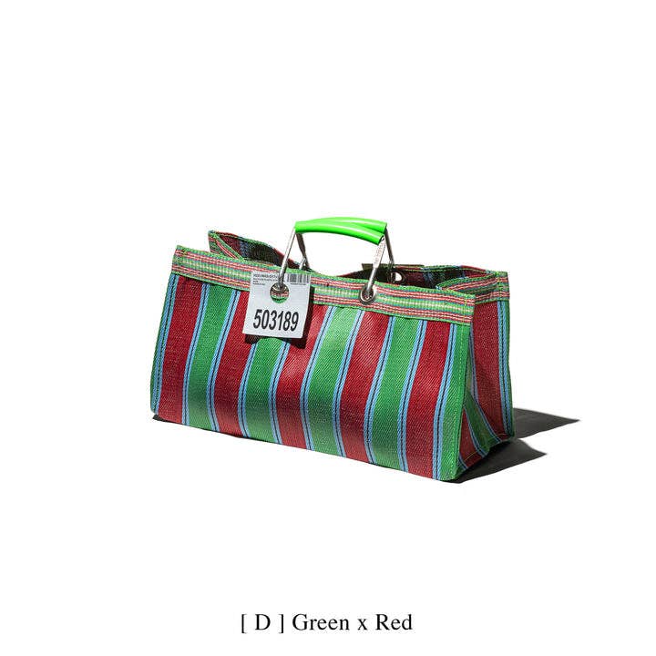 Puebco Striped Bag (small): Green & Red