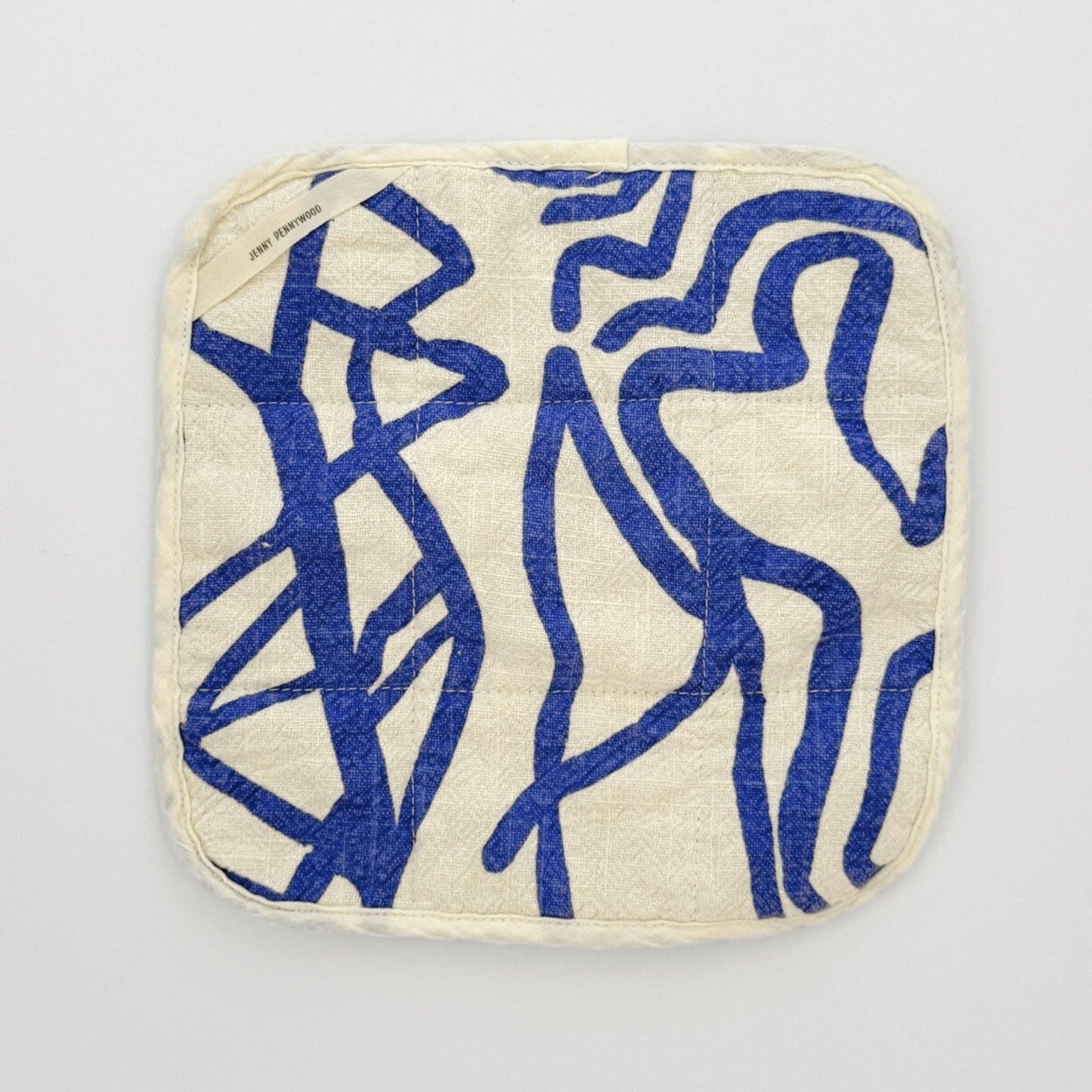 Potholder - River - Cobalt - Cream