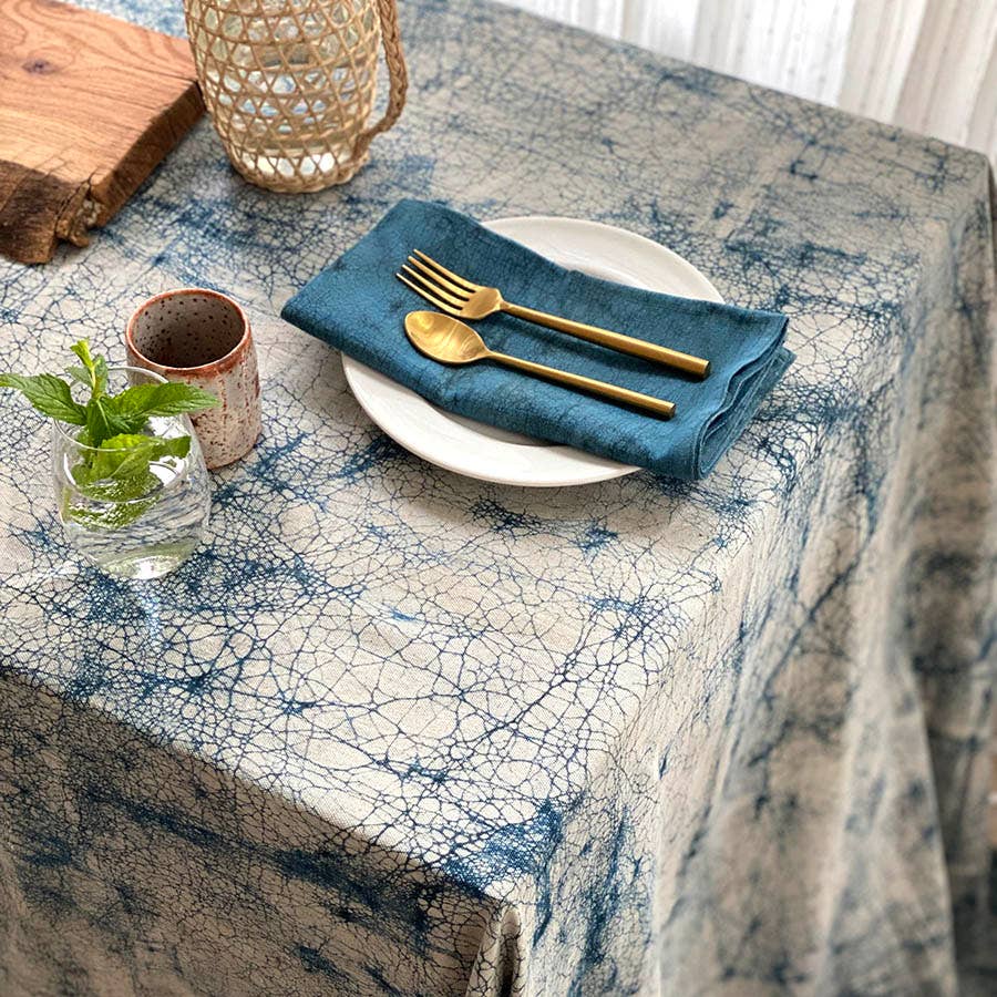 Organic Table Linens Naturally Hand Dyed Table Cloth | Paros: 56"x108"