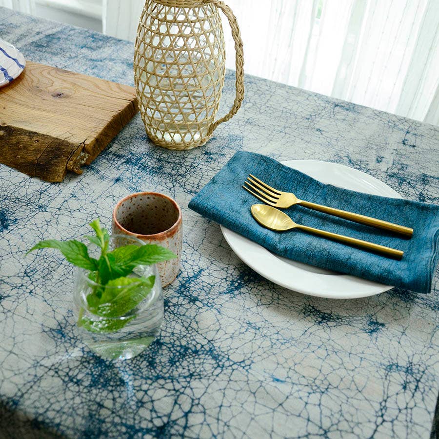 Organic Table Linens Naturally Hand Dyed Table Cloth | Paros: 56"x108"