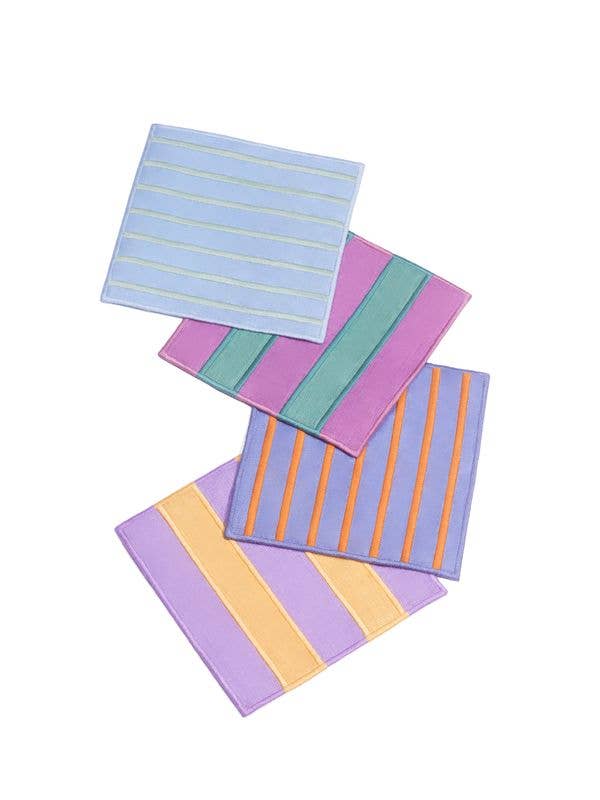 Stripe Party Cocktail Napkins - Set of 4