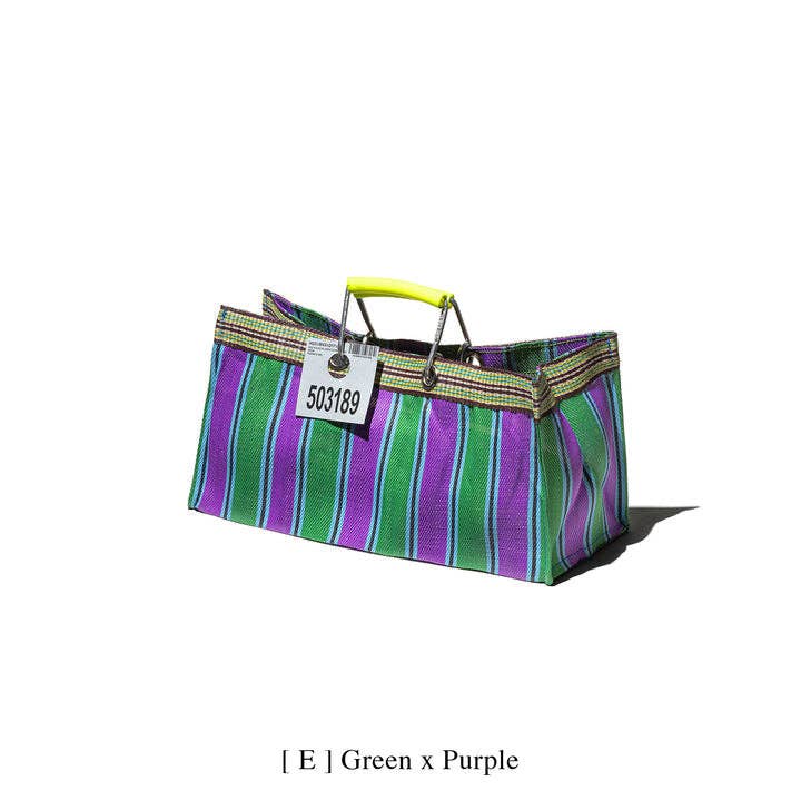 Puebco Striped Bag (small): Orange x&Blue