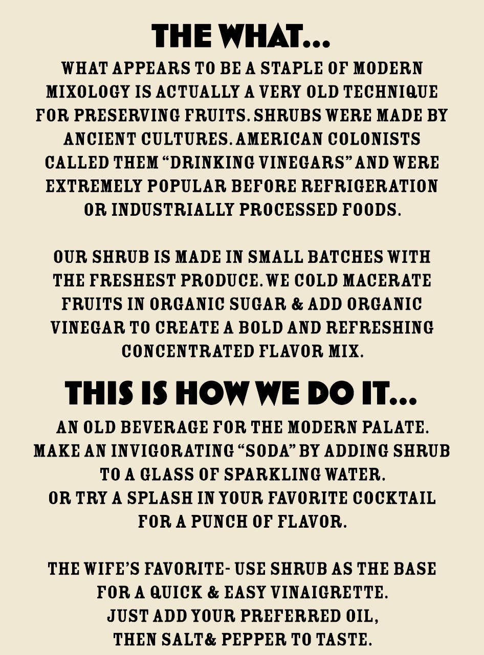 Bitter Ginger Shrub- Strawberry Carrot Ginger