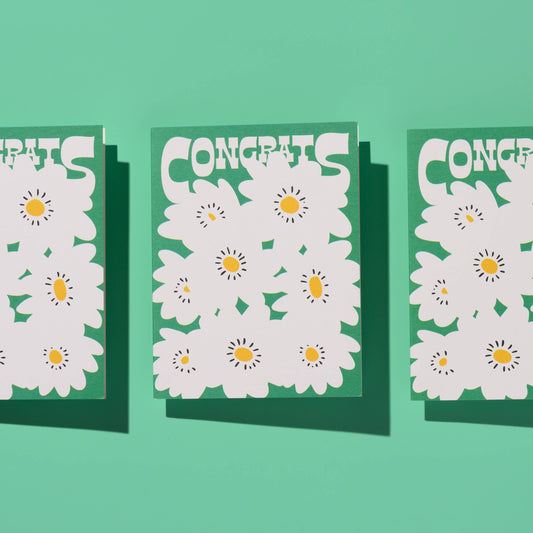 Congrats Poppies greeting card: Single