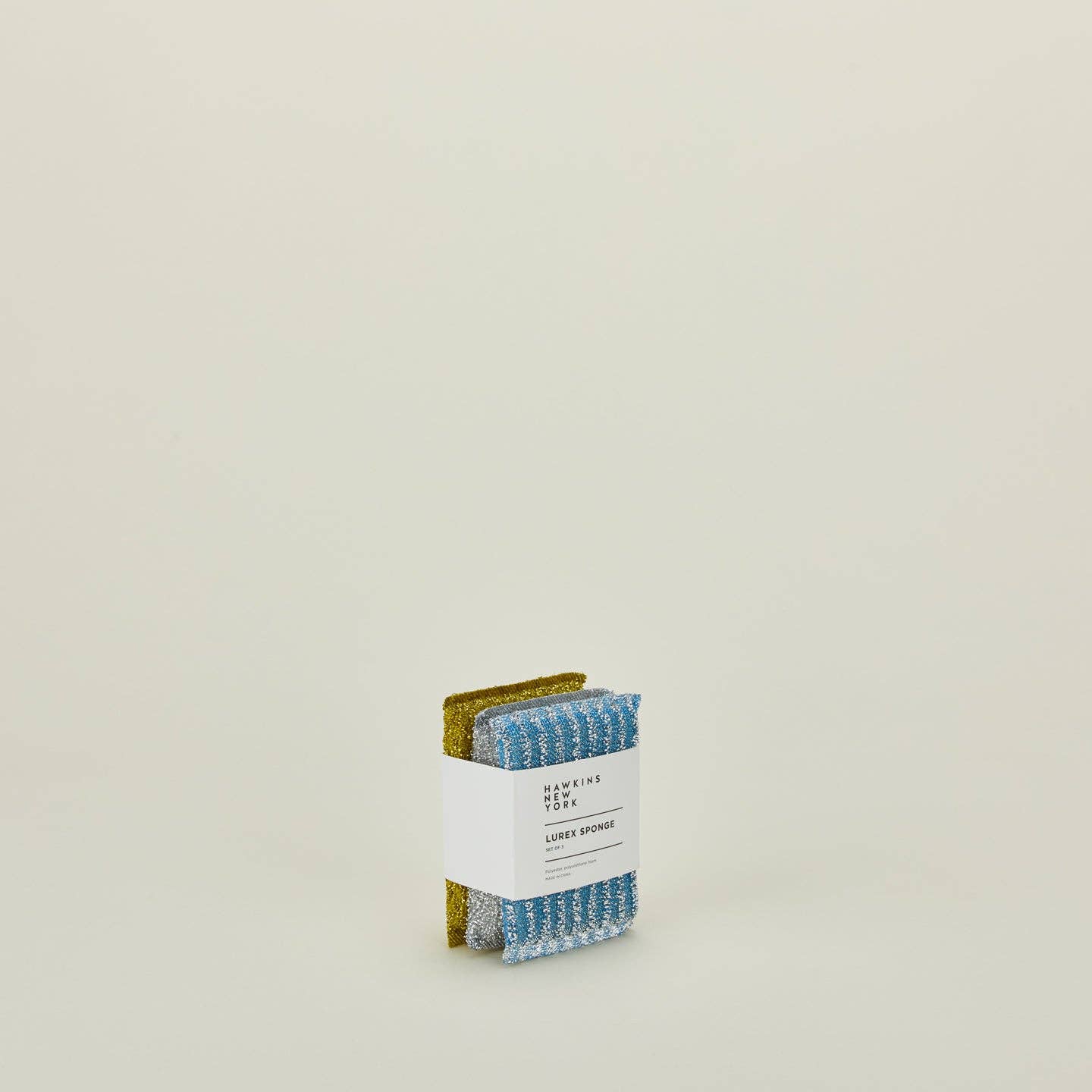 Lurex Sponge - Set of 3 - Blue/Gold/Silver