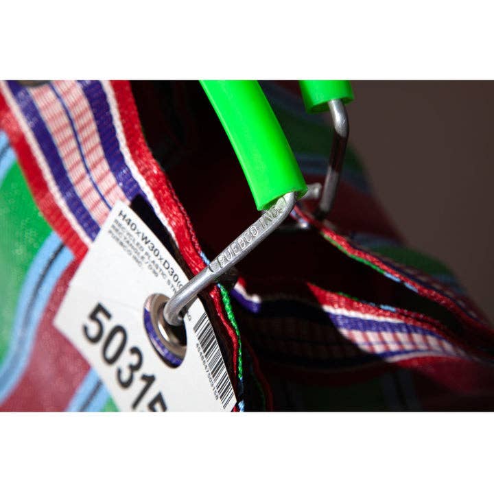 Puebco Striped Bag (small): Green & Pink