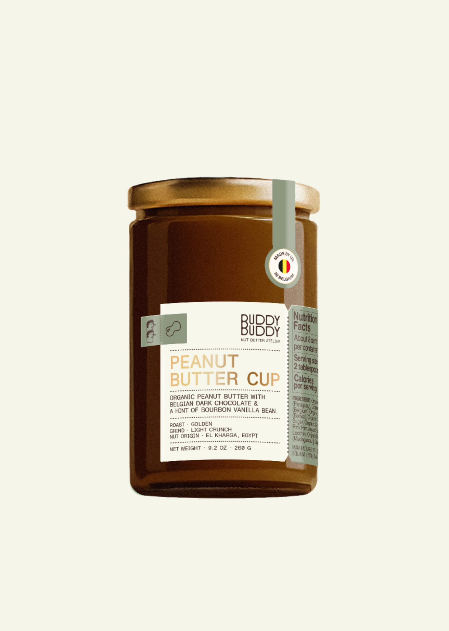 Jar of Buddy Buddy Peanut Butter Cup on a white background