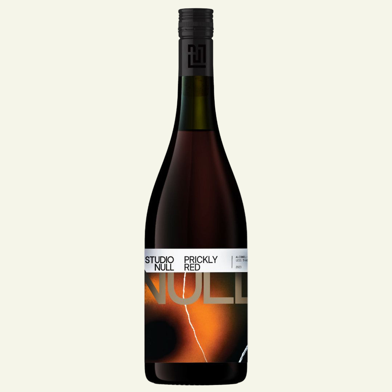 Wine bottle with a label on a white background