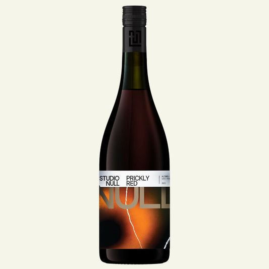 Wine bottle with a label on a white background