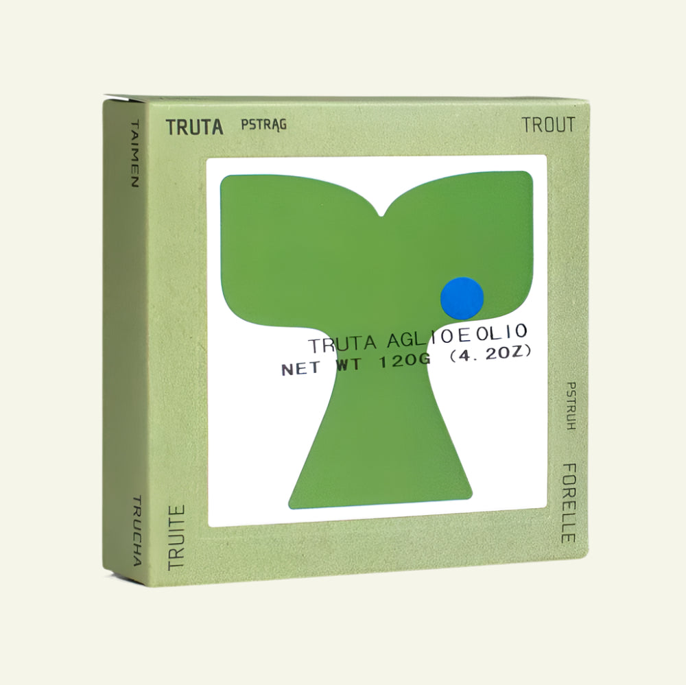 Green packaging box with a leaf design and text on a white background