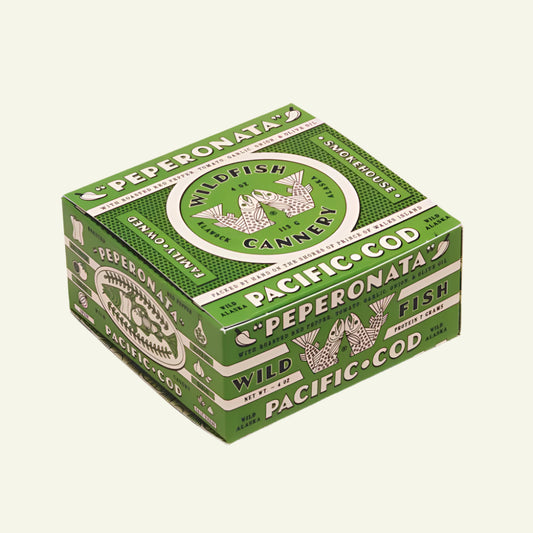 Green packaging box with white text and graphics on a white background