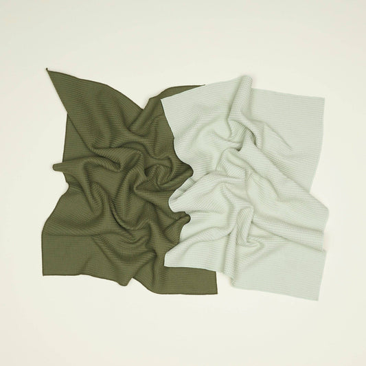 Essential Waffle Dish Towels: Olive & Sage