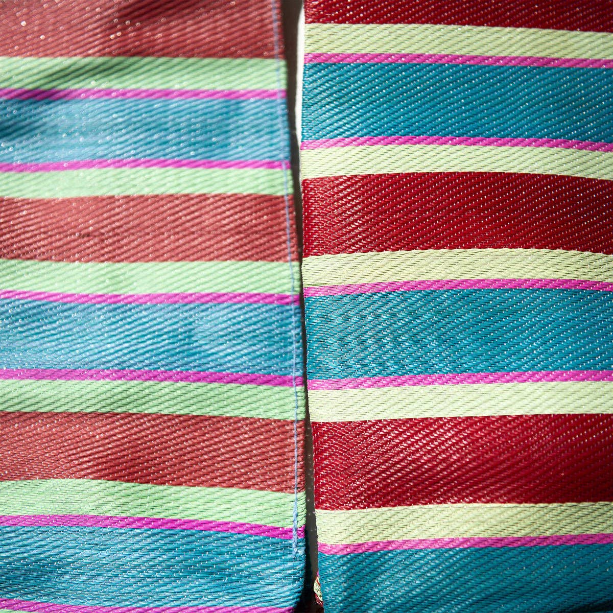 Puebco Striped Bag (small): Green & Purple