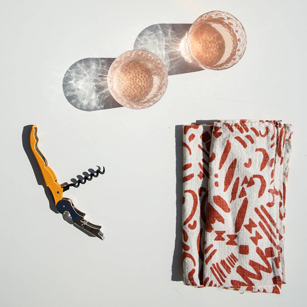 Textured Napkins - Dashes & Moons - Brick