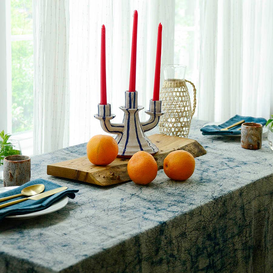 Organic Table Linens Naturally Hand Dyed Table Cloth | Paros: 56"x108"