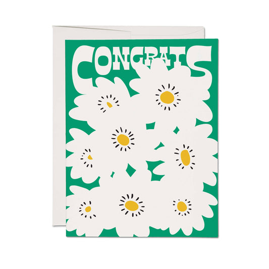 Congrats Poppies greeting card: Single