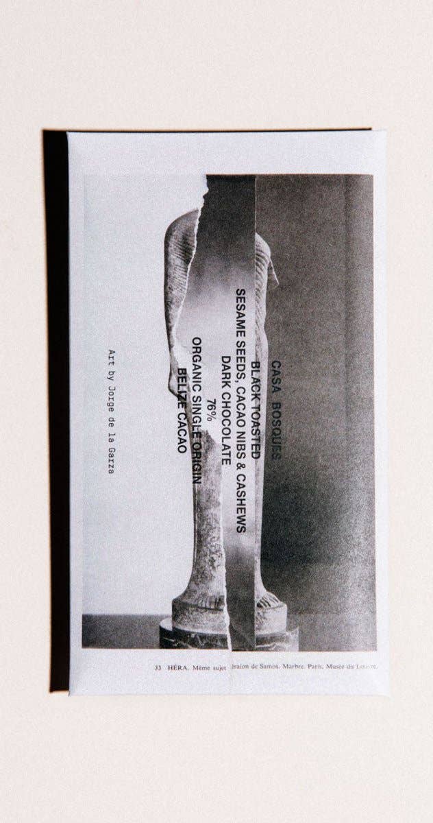 Black Toasted Sesame, Cacao Shell and Nibs Dark Chocolate 74%