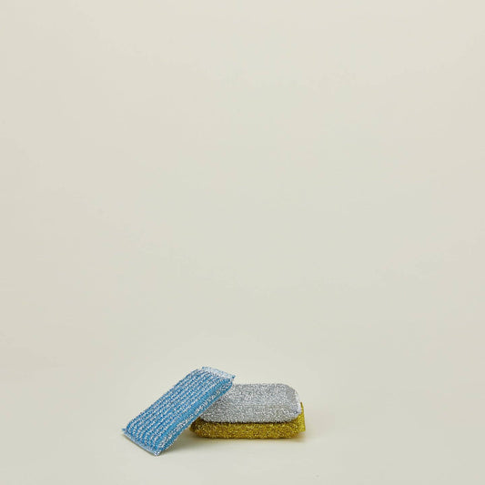 Lurex Sponge - Set of 3 - Blue/Gold/Silver